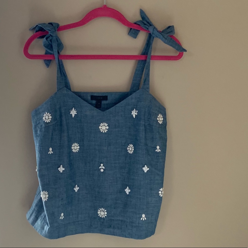 J Crew Embroidered Tank